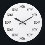 The Time is NOW wall clock<br><div class="desc">Embrace immediacy and live in the present moment. There's no day like today, my friend. And there is no time like... NOW. Good for: newlyweds and divorcees, bosses and subordinates, sharks and office drones, rabbits and mad hatters, kindergarten teachers and physicists, toddlers and nannies, fresh grads and retirees, news editors...</div>