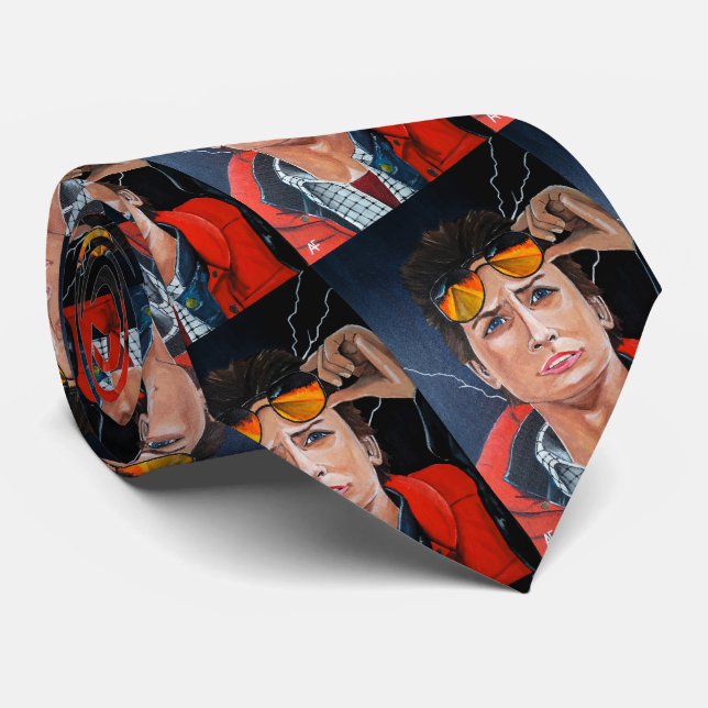 The Time Traveler Painting by Alfred Fox Neck Tie (Rolled)