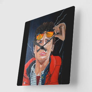 The Time Traveler Painting by Alfred Fox Square Wall Clock