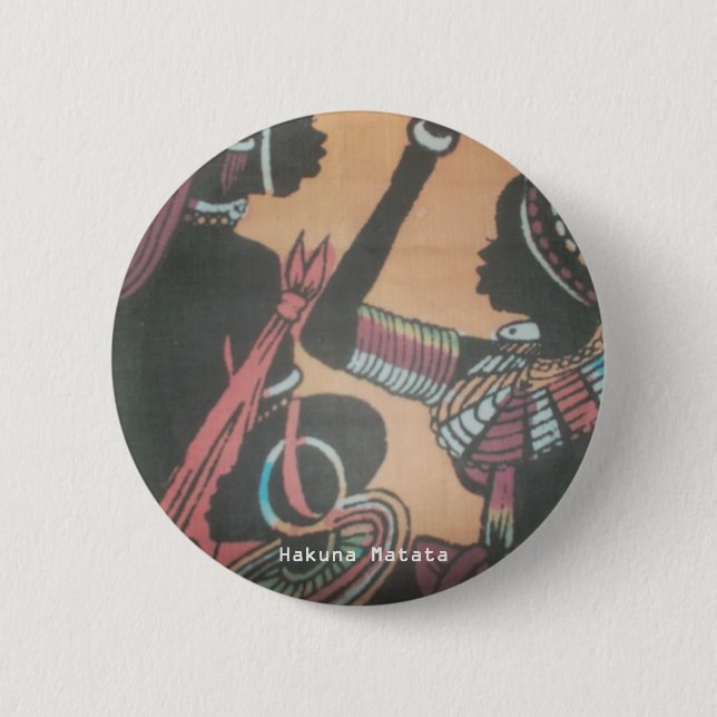 The Timeless Beauty of the Maasai Tradition Pinback Button (Front)
