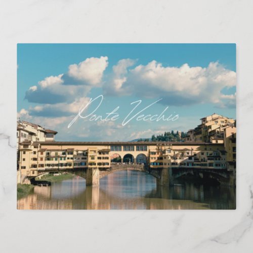 The Timeless Charm of Ponte Vecchio Foil Holiday Postcard