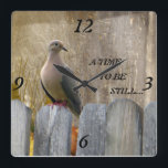 The Timeless Dove ! Square Wall Clock<br><div class="desc">If you love Doves this one is standing very still ! A beautiful wall clock to add a touch of class to your favorite wall !</div>