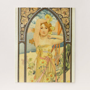The Times of the Day, Brightness of Day by Mucha Jigsaw Puzzle