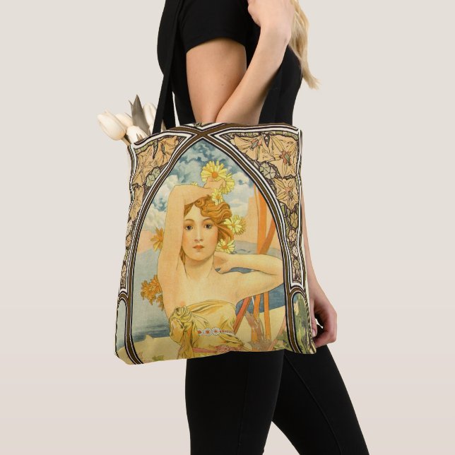 The Times of the Day, Brightness of Day by Mucha Tote Bag (Close Up)