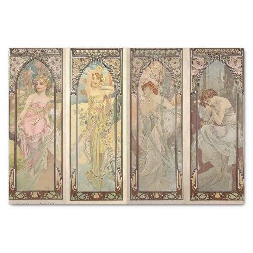 The Times of the Day by Alphonse Mucha Tissue Paper