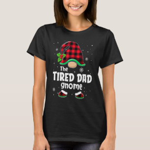 The Tired Dad Gnome Buffalo Plaid Christmas Matchi T-Shirt
