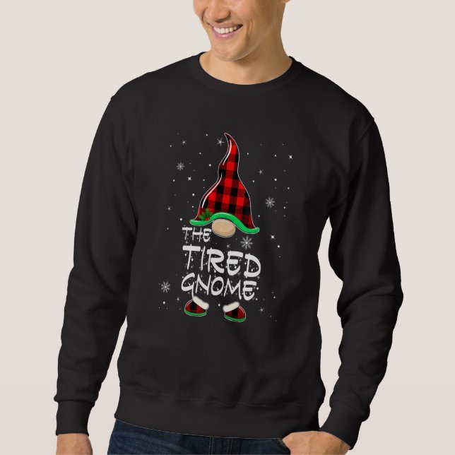 The Tired Gnome Red Buffalo Plaid Christmas Pajama Sweatshirt (Front)