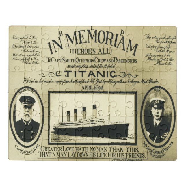 THE TITANIC In Memoriam Jigsaw Puzzle (Puzzle Horizontal)