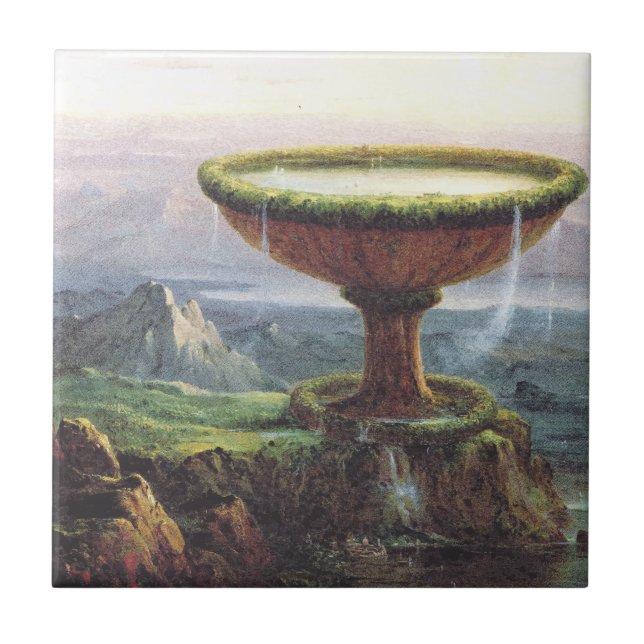 The Titan's Goblet by Thomas Cole Ceramic Tile (Front)