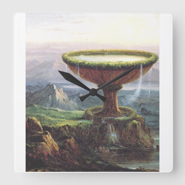 The Titan's Goblet by Thomas Cole Square Wall Clock (Front)
