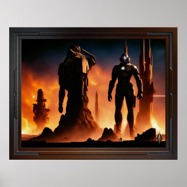 The Titans Of Arkeros AI Concept Art by Xzendor7 Poster (Front)