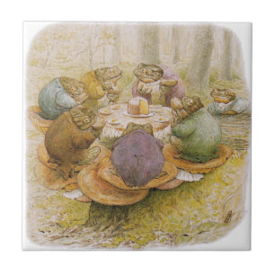 The Toads' Tea Party (by Beatrix Potter) Ceramic Tile