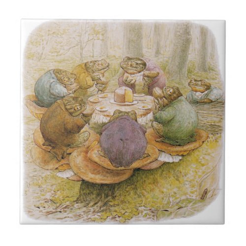 The Toads Tea Party by Beatrix Potter Ceramic Tile