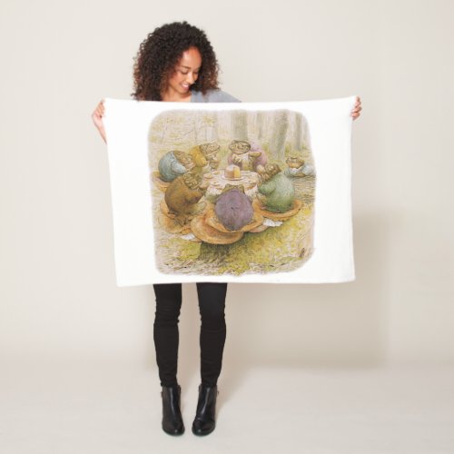 The Toads Tea Party by Beatrix Potter Fleece Blanket