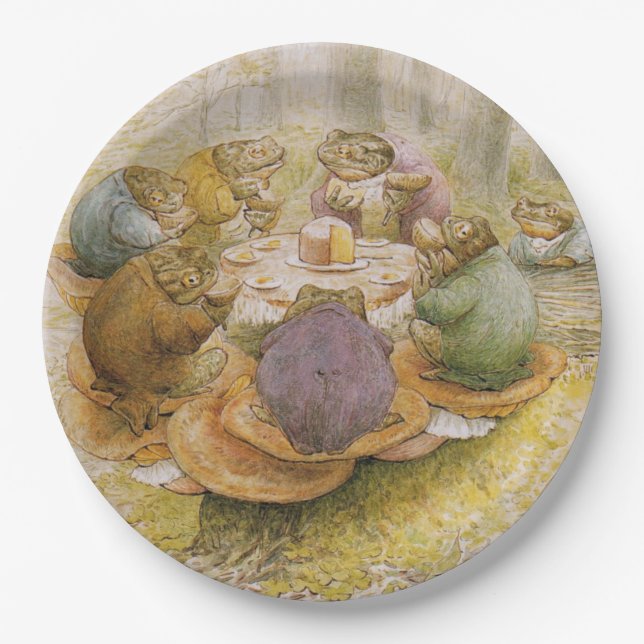 The Toads' Tea Party (by Beatrix Potter) Paper Plates (Front)