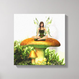 The Toadstool Fairy 12" x 12" Wrapped Canvas Print