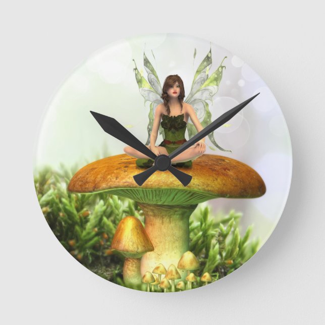 The Toadstool Fairy Round Clock (Front)