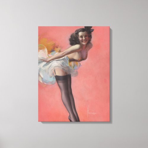 The Toast of the Town Pin Up Art Canvas Print