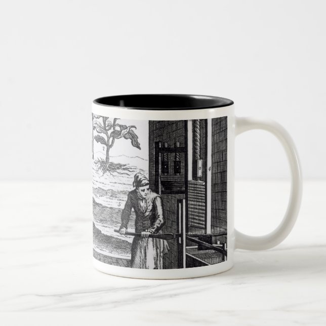 The Tobacco Manufactory in Different Branches Two-Tone Coffee Mug (Right)