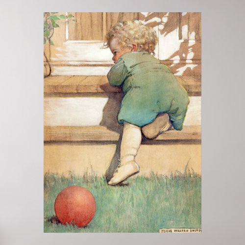 The Toddling Baby Boy by Jessie Willcox Smith Poster