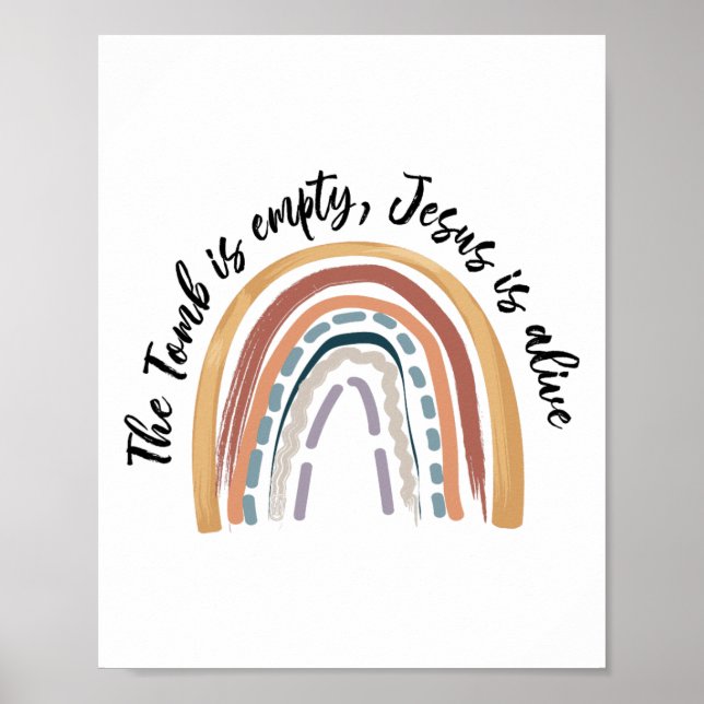 The Tomb Is Empty Jesus Is Alive He Is Risen Happy Poster (Front)