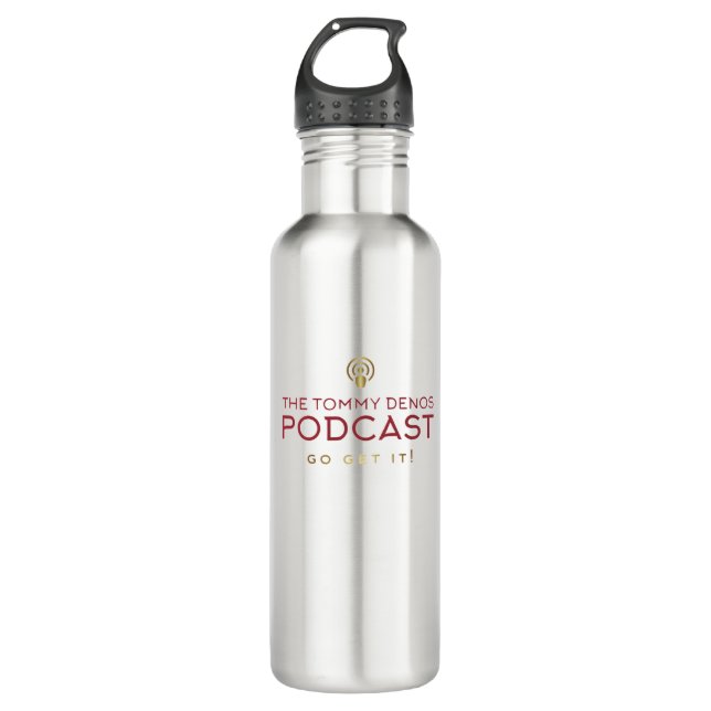 The Tommy Denos Logo Stainless Steel Water Bottle (Front)