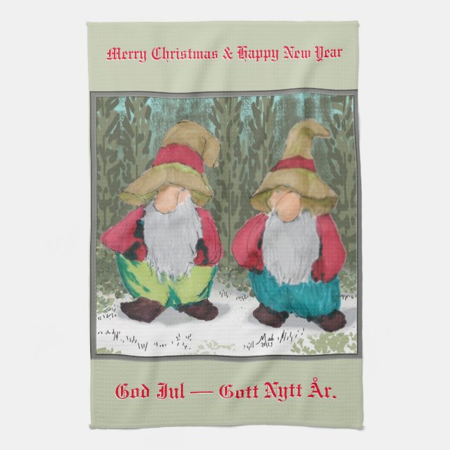 "The Tomten" Christmas Kitchen Towel (Vertical)