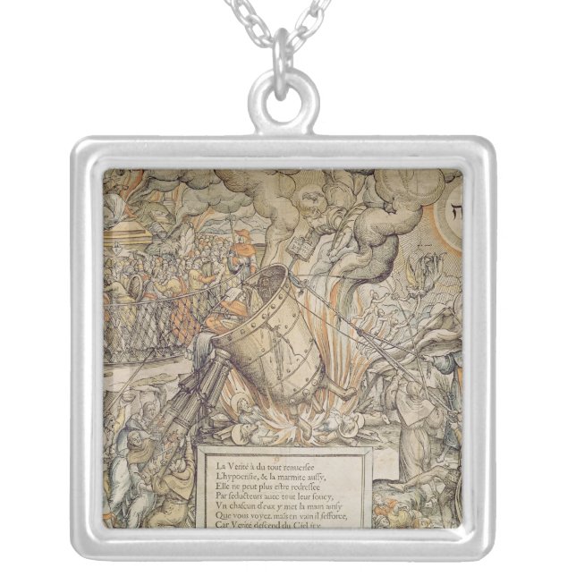 The Toppling Melting Pot Silver Plated Necklace (Front)