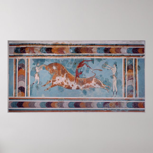 The Toreador Fresco, Knossos Palace, Crete Poster (Front)