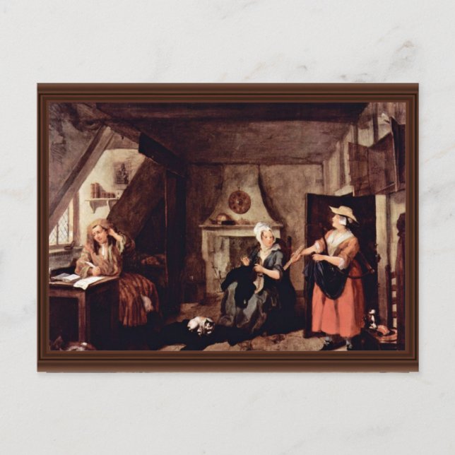 The Tormented Poet By Hogarth, William Postcard (Front)