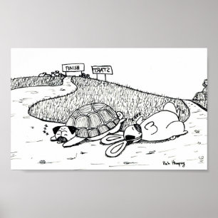 The Tortoise and The Hare, Pug Version Poster