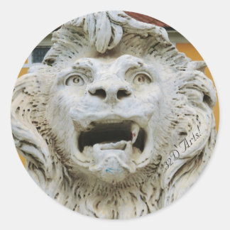 The Tortured Lion of Massa, Round Sticker, Glossy Classic Round Sticker