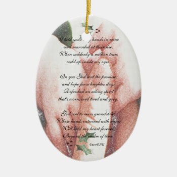The Touch Of A Grandchild Ceramic Ornament by DanceswithCats at Zazzle