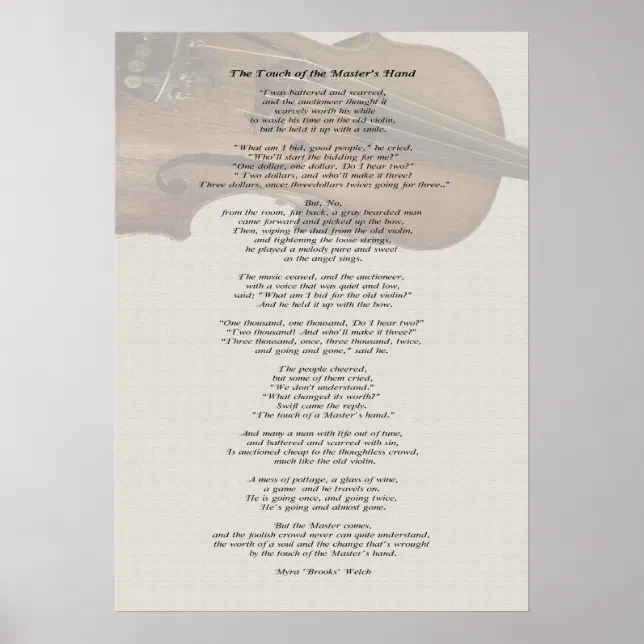 The Touch of the Master's Hand Poster | Zazzle