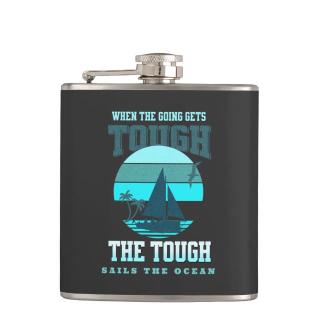 The Tough Sails Ocean Nature Wind Waves Discover  Flask (Front)