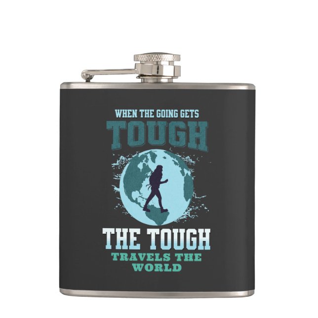 The Tough Travels Nature Discover Explore Planet  Flask (Front)