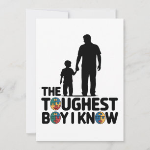 The Toughest Boy I Know Autism Fathers Day  Holiday Card
