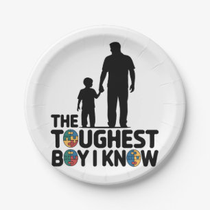 The Toughest Boy I Know Autism Fathers Day  Paper Plates