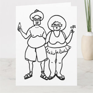 The Tourists Big Colouring Card Chubby Art Cartoon