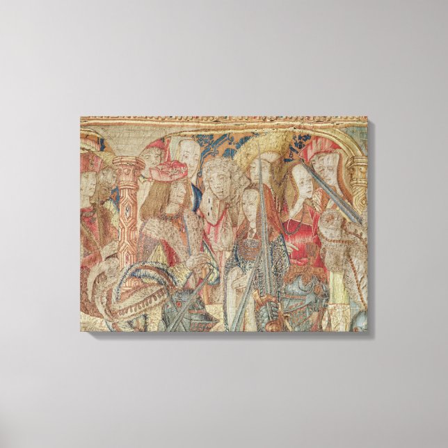 The Tournament, vertical loom tapestry Canvas Print (Front)