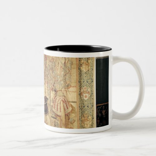 The Tournament vertical loom tapestry Two_Tone Coffee Mug