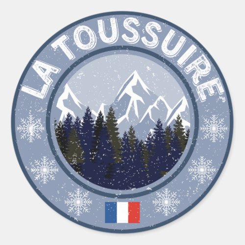 The Toussuire Ski Resort Classic Round Sticker