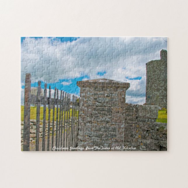 The Tower at Old Kilcullen. Christmas Greetings Jigsaw Puzzle (Horizontal)