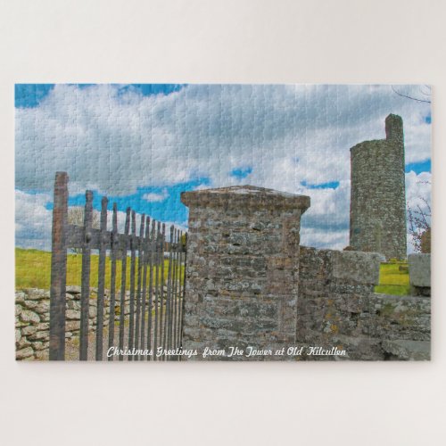 The Tower at Old Kilcullen Christmas Greetings Jigsaw Puzzle