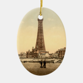 The Tower, Blackpool, England Vintage image Ceramic Ornament