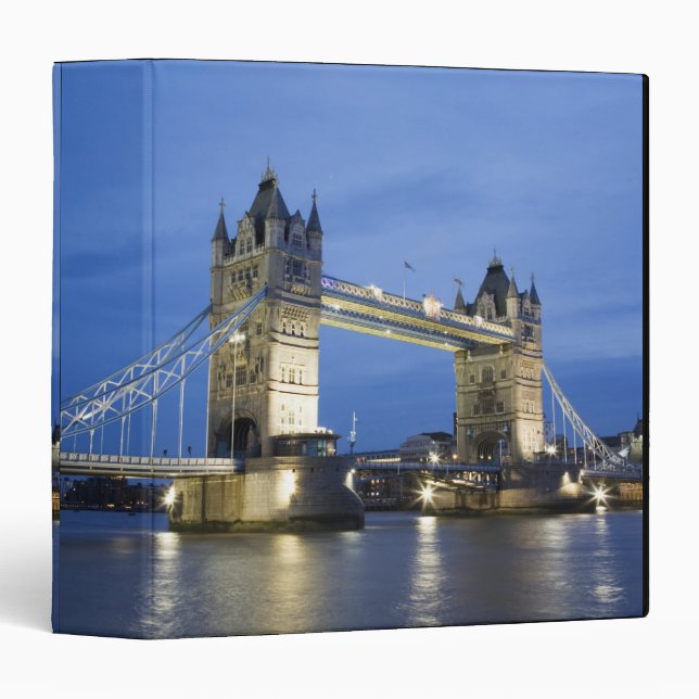 The Tower Bridge at Dusk 3 Ring Binder (Front/Spine)