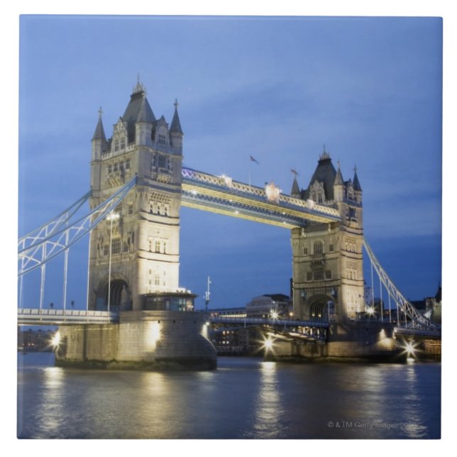 The Tower Bridge at Dusk Ceramic Tile (Front)