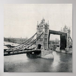 The Tower Bridge, London 1913 print
