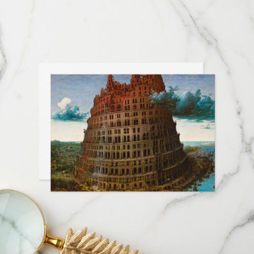 The Tower of Babel by Pieter Bruegel the Elder Thank You Card