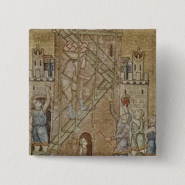 The Tower of Babel, from the Atrium Pinback Button (Front)